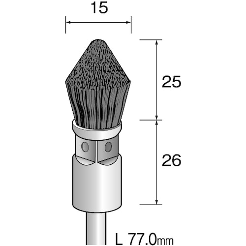 >トラスコ中山 ミニモ 金属ブラシ 異形 ステンレス φ15 (3個入)（ご注文単位1袋）【直送品】