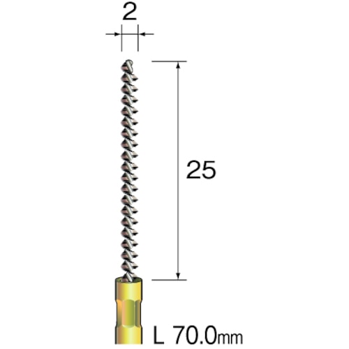 トラスコ中山 ミニモ スパイラルホールブラシ 馬毛 Φ2 853-0393  (ご注文単位1本) 【直送品】