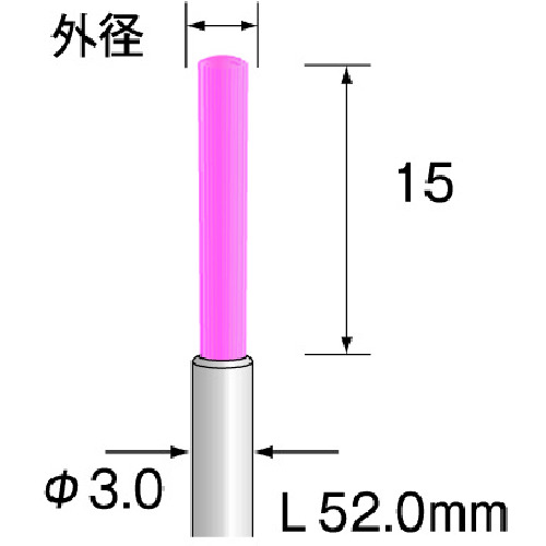 >トラスコ中山 ミニモ 軸付エンド型ブラシ ファイバーブラシ ショート 粒度#1200 外径Φ1（ご注文単位1本）【直送品】