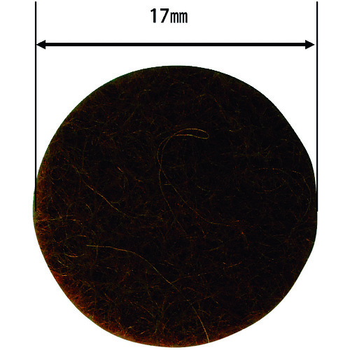 >トラスコ中山 WAKI フェルトパット 濃茶 17Φ 8枚入 177-6632  (ご注文単位1パック) 【直送品】