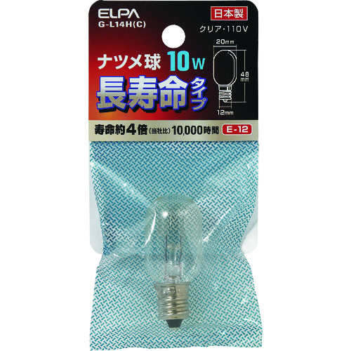 >トラスコ中山 ELPA ナツメ球 E12 消費電力10W 長寿命 クリア 168-3818  (ご注文単位1個) 【直送品】