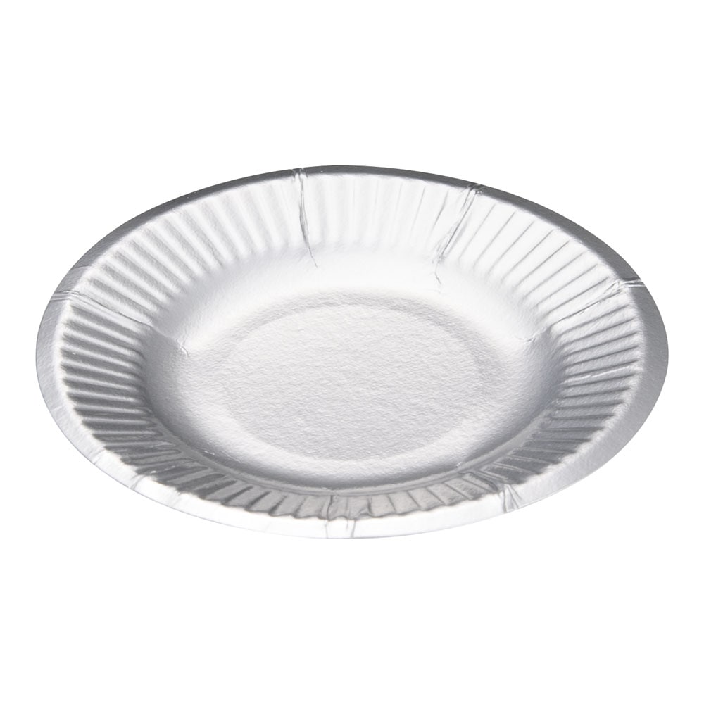 【直送品】紙皿シルバープレート（１００枚入） ４号 1袋（ご注文単位1袋）