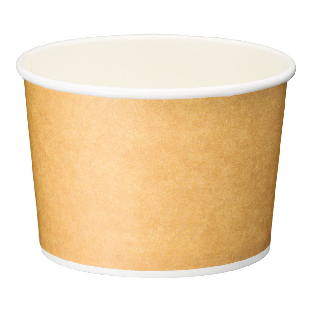 アイス＆スープカップ８オンス（５０個入） クラフト風　ＰＬＡラミ 1袋（ご注文単位1袋）【直送品】