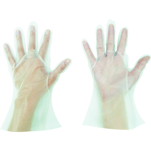 トラスコ中山 東京パック 使い捨て手袋 Ｓ-ＨＹＢＲＩＤグローブニューマイジャストＬ 半透明（ご注文単位1箱）【直送品】