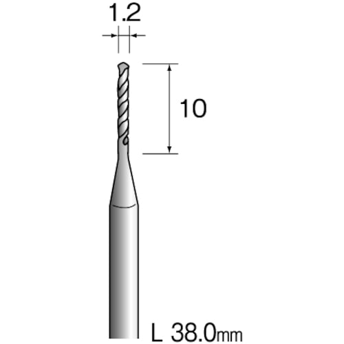 >トラスコ中山 ミニモ 超硬ドリル Φ1.2 837-3734  (ご注文単位1本) 【直送品】