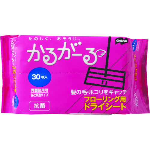 >トラスコ中山 コンドル かるがーる フローリングワイパー用 フローリングドライシート30P(30枚入)（ご注文単位1パック）【直送品】