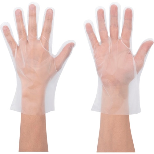トラスコ中山 ショーワ ポリエチレン使い捨て手袋 ナイスハンドきれいな手つかいきりグローブ 内エンボス100枚入 Ｌサイズ（ご注文単位1箱）【直送品】