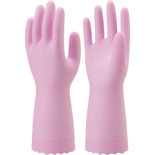 >トラスコ中山 ショーワ 塩化ビニール手袋 ナイスハンドミュー薄手 ピンク Ｍサイズ（ご注文単位1組）【直送品】
