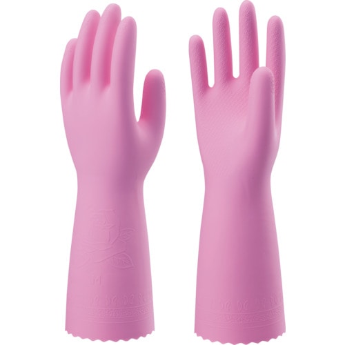 トラスコ中山 ショーワ 塩化ビニール手袋 簡易包装ビニール厚手10双入 ピンク Ｍサイズ（ご注文単位1パック）【直送品】