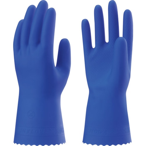 トラスコ中山 ショーワ 塩化ビニール手袋 Ｎｏ152タフレックス ブルー Ｌサイズ（ご注文単位1組）【直送品】