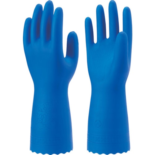 トラスコ中山 ショーワ 塩化ビニール手袋 ブルーフィット(薄手)3双パック Ｌサイズ（ご注文単位1袋）【直送品】