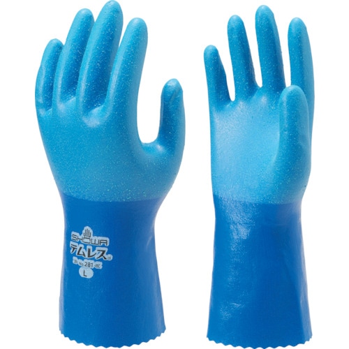 トラスコ中山 ショーワ ポリウレタン手袋 Ｎｏ281テムレス ブルー Ｌサイズ（ご注文単位1組）【直送品】