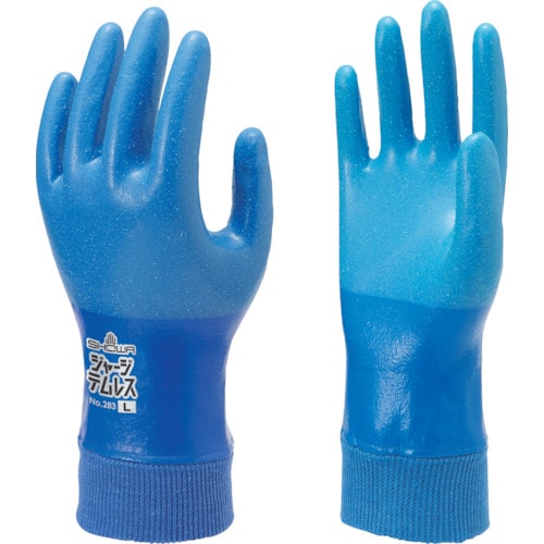 トラスコ中山 ショーワ ポリウレタン手袋 Ｎｏ.283ジャージテムレス ブルー ＬＬサイズ（ご注文単位1組）【直送品】