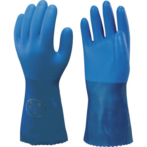 トラスコ中山 ショーワ 塩化ビニール手袋 まとめ買い 簡易包装耐油ロングビニローブ 1Ｐｋ(袋)10双 ブルー Ｌサイズ（ご注文単位1パック）【直送品】