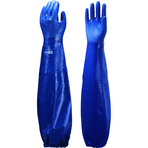 トラスコ中山 ショーワ 腕カバー付手袋 Ｎｏ774ニトローブＴＹＰＥ-Ｒ65 ブルー Ｌサイズ（ご注文単位1組）【直送品】