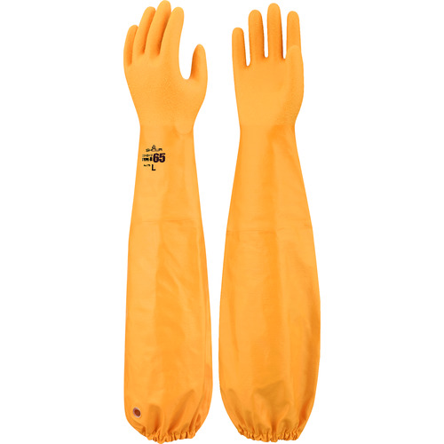 トラスコ中山 ショーワ 腕カバー付手袋 Ｎｏ774ニトローブＴＹＰＥ-Ｒ65 イエロー Ｌサイズ（ご注文単位1組）【直送品】