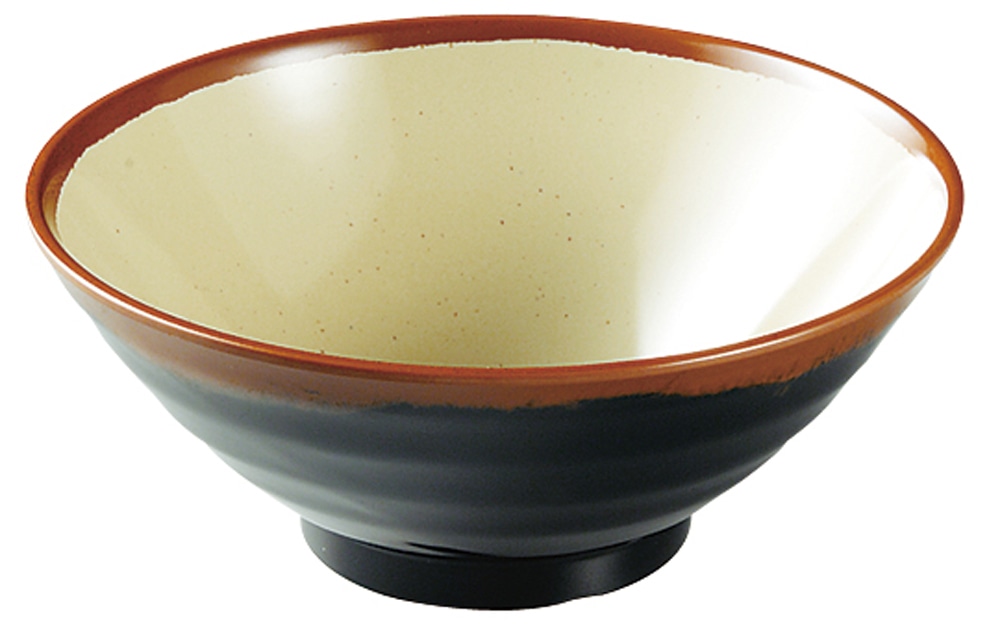 >メラミン「長次郎窯」　そば丼（小） AN-64G 1袋（ご注文単位1袋）【直送品】