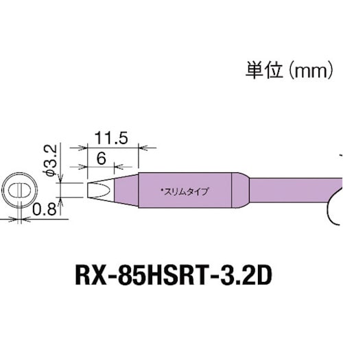 トラスコ中山 グット 交換コテ先(RX-8シリーズ) こて先幅3.2mm　849-7033（ご注文単位1個）【直送品】