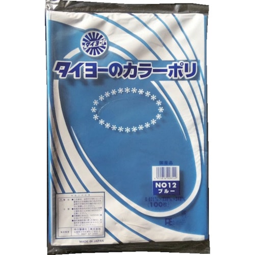 【直送品】トラスコ中山 タイヨー カラーポリ袋035(ブルー) Ｎｏ.12 (100枚入り)（ご注文単位1袋）