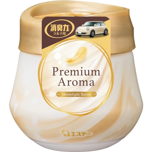 トラスコ中山 エステー クルマの消臭力 Premium Aroma ゲルタイプ ムーンライトシャボン（ご注文単位1個）【直送品】