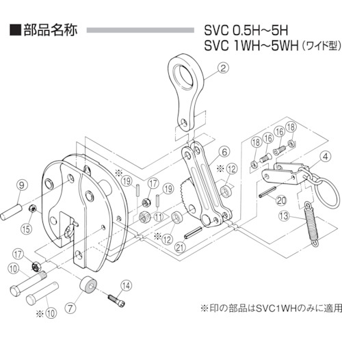 >トラスコ中山 スーパー 立吊クランプ（SVC－H）用ハンドルセット 855-0591  (ご注文単位1セット) 【直送品】