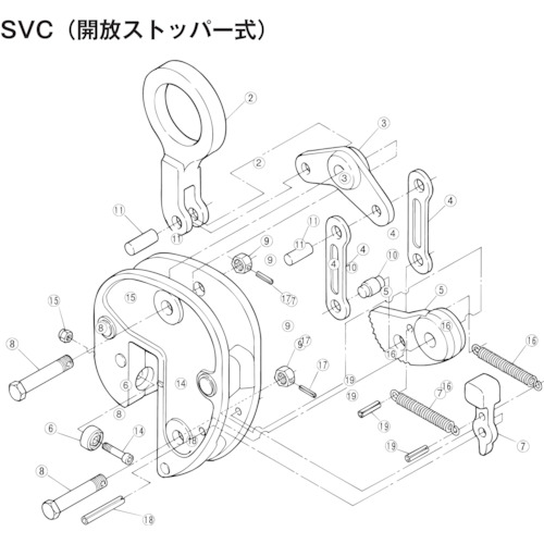 >トラスコ中山 スーパー 立吊クランプ（SVC）用ストッパーセット 855-0660  (ご注文単位1セット) 【直送品】