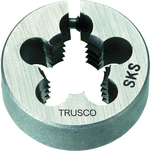 >トラスコ中山 TRUSCO 丸ダイス 25径 ユニファイねじ 1/4UNC20 (SKS)（ご注文単位1個）【直送品】