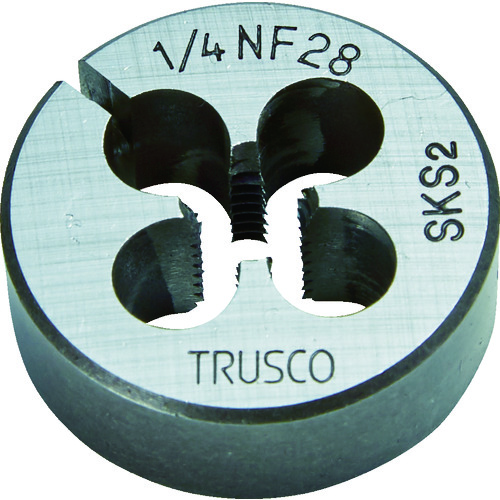 >トラスコ中山 TRUSCO 丸ダイス 25径 ユニファイねじ 1/4UNF28 (SKS)（ご注文単位1個）【直送品】