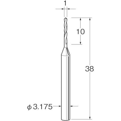 >トラスコ中山 リューター ツイストドリル（超硬合金）刃径（mm）：1シャンク径（mm）：3.175 128-4599 (ご注文単位1袋) 【直送品】
