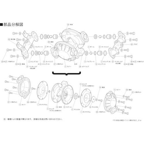 >トラスコ中山 TAIYO ダイヤフラムポンプTD-08AN用メンテナンスパーツ ボール（ご注文単位1個）【直送品】