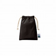 【直送品】MARKLESS STYLE フェアトレード コットン巾着 S ナイトブラック TF-0005-009 1枚（ご注文単位1枚）