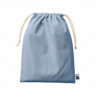 MARKLESS STYLE フェアトレード コットン巾着 L スモークブルー TF-0007-034 1枚（ご注文単位1枚）【直送品】