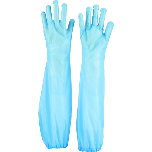 トラスコ中山 ＴＲＵＳＣＯ 使い捨てポリエチレンロング手袋 ブルー  (30枚入)（ご注文単位1箱）【直送品】