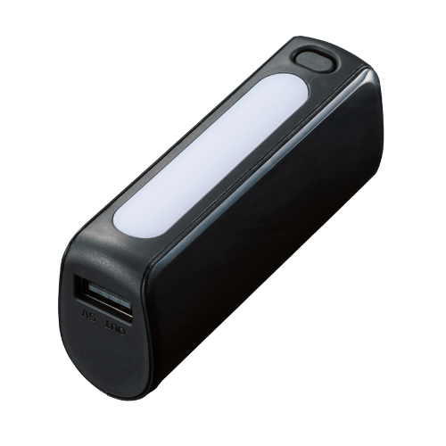 MARKLESS STYLE LEDライト付モバイルチャージャー 2200mAh ブラック TS-1562-009 1個（ご注文単位1個）【直送品】