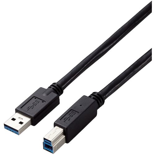 >トラスコ中山 エレコム USB3.0ケーブル A－Bタイプ 仕様固定 3m ブラック 441-3955  (ご注文単位1本) 【直送品】