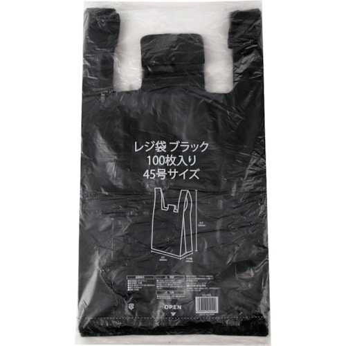 トラスコ中山 ＩＲＬ レジ袋 ブラック Ｎｏ.45 100枚入（ご注文単位 1袋）【直送品】
