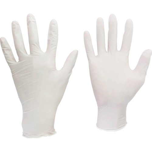 トラスコ中山 ミドリ安全 ニトリル使い捨て手袋 粉なし 白 Ｌ (100枚入)（ご注文単位 1箱）【直送品】