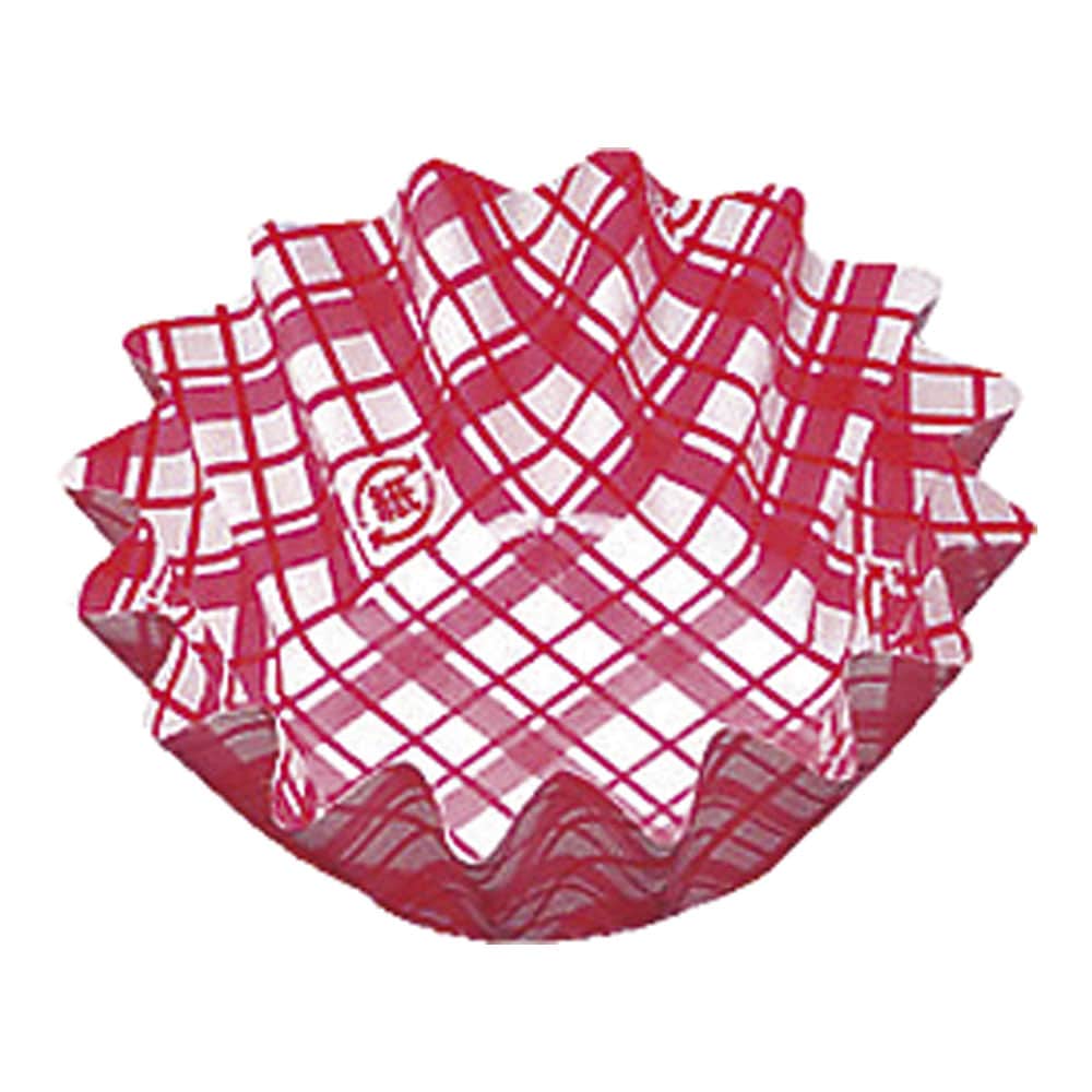 【直送品】紙カップ　ココケース　丸型（５００枚入） ５号深　赤 1袋（ご注文単位1袋）