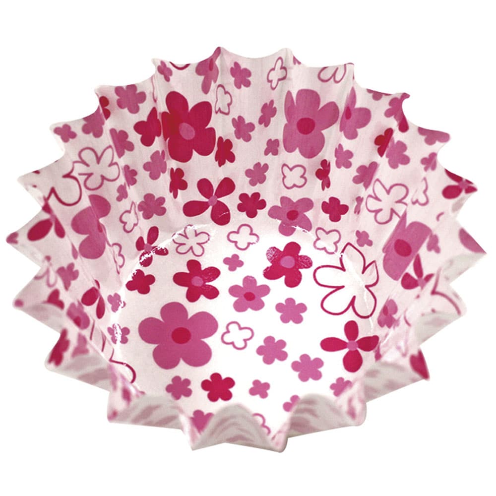 紙カップ　ココケース　丸型（５００枚入） 小花柄　５号深　ピンク 1個（ご注文単位1個）【直送品】
