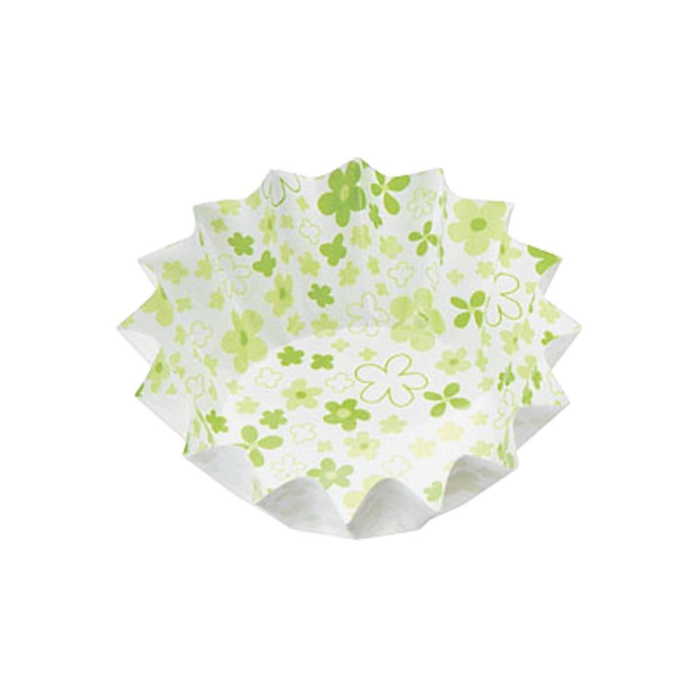 【直送品】紙カップココケース　ひまわり　小 小花柄　グリーン（５００枚入） 1個（ご注文単位1個）