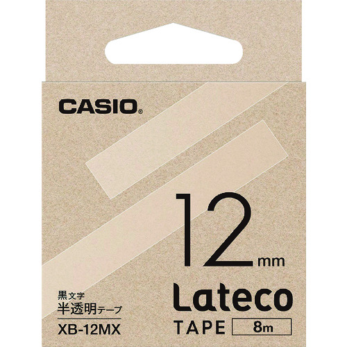 トラスコ中山 カシオ ラテコ(Lateco)専用詰め替えテープ 12mm 半透明に黒文字（ご注文単位 1個）【直送品】