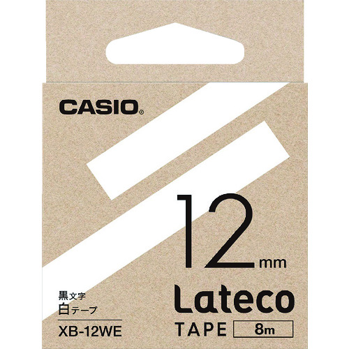 トラスコ中山 カシオ ラテコ(Lateco)専用詰め替えテープ 12mm 白テープに黒文字（ご注文単位 1個）【直送品】