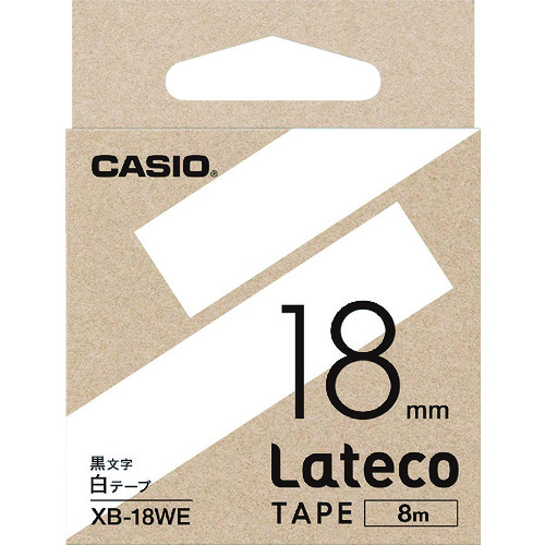 トラスコ中山 カシオ ラテコ(Lateco)専用詰め替えテープ 18mm 白テープに黒文字（ご注文単位 1個）【直送品】