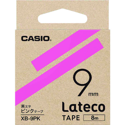 >トラスコ中山 カシオ ラテコ(Lateco)専用詰め替えテープ 9mm ピンクテープに黒文字（ご注文単位 1個）【直送品】