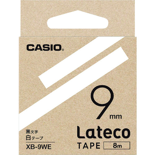 トラスコ中山 カシオ ラテコ(Lateco)専用詰め替えテープ 9mm 白テープに黒文字（ご注文単位 1個）【直送品】