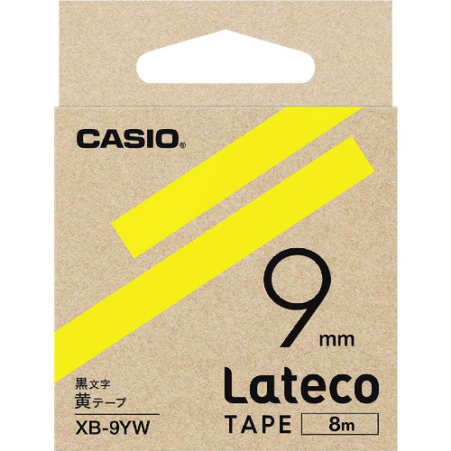 トラスコ中山 カシオ ラテコ(Lateco)専用詰め替えテープ 9mm 黄テープに黒文字（ご注文単位 1個）【直送品】