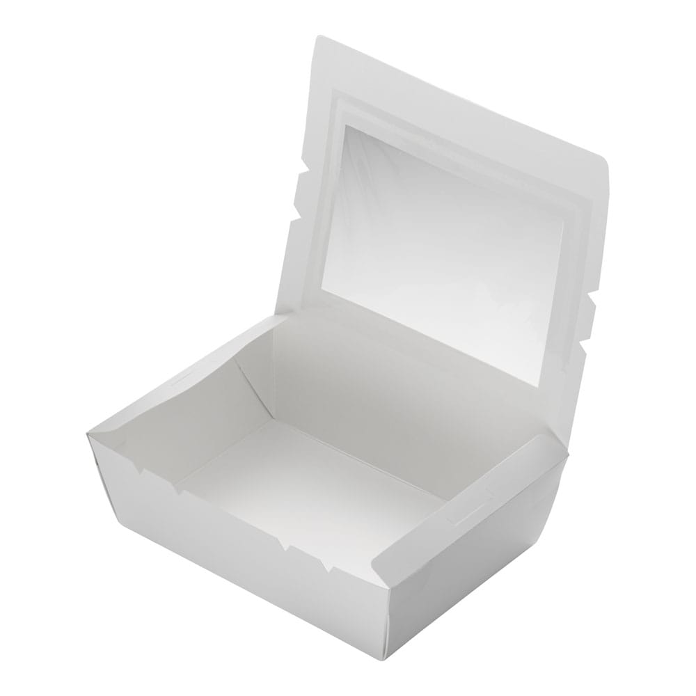【直送品】窓付きランチボックス　白（５０入） Ｌ　１９４４５５ 1袋（ご注文単位1袋）