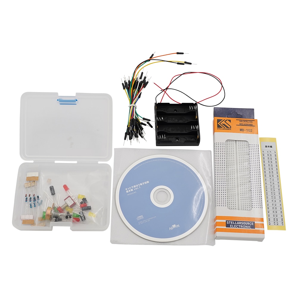 アドウィン キットで遊ぼう電子回路(電子回路学習キット) 基本編vol.1 ECB-100T 1セット(ご注文単位1セット)【直送品】