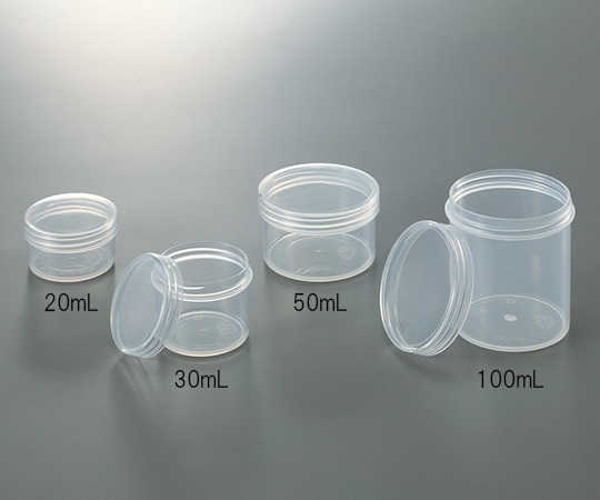 アズワン プラ壺（透明） 30mL 1箱（100個入）　10165 1箱（ご注文単位1箱）【直送品】