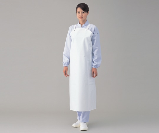 ワンタッチ防水 エプロン ホワイト 900×1150 水産用 ワンタッチ胸付前掛 防水・耐油タイプ・90cmｘ110cm